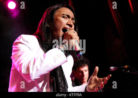 The American rock band Journey performs a live a live concert at Sentrum Scene in Oslo. Here vocalist Arnel Pineda is seen live on stage. Norway, 09/06 2009. Stock Photo