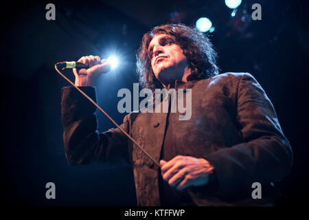 The English rock band Killing Joke performs a live concert at Rockefeller in Oslo. Here singer Jaz Coleman is seen live on stage. Norway, 30/11 2016. Stock Photo