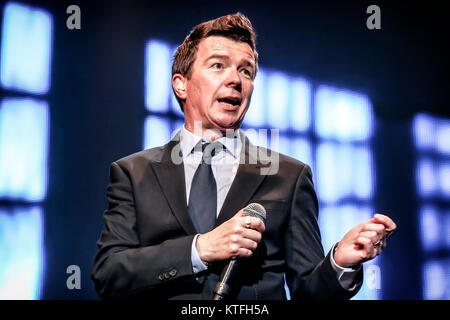 The English singer, songwriter and musician Rick Astley performs live at the show ‘We Love the 80s’ at Telenor Arena in Oslo. Norway, 26/04 2014. Stock Photo