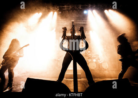 Norway, Oslo - November 24, 2017. The Norwegian black metal band Satyricon performs a live concert at Sentrum Scene in Oslo. Here vocalist Satyr is seen live on stage. (Photo credit: Gonzales Photo - Terje Dokken). Stock Photo