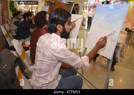 QUETTA, PAKISTAN. Dec-24 2017: during Fine Arts competition Drought Resilient Agriculture Modelling at millennium mall in Quetta Pakistan. Organized by Islamic Relief Stock Photo