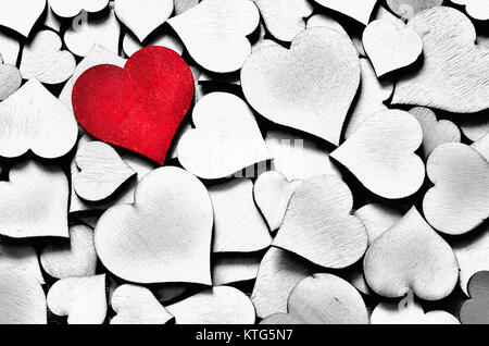 red heart on background created from a beautiful gray heart Stock Photo