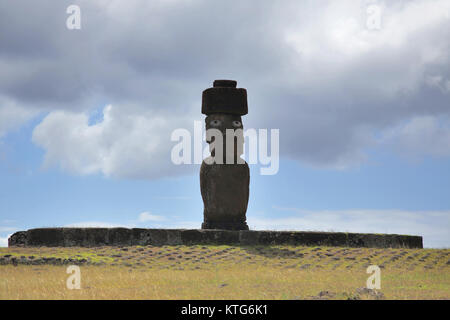 moai tahai or stone statues at hanga roa the capital of easter island or rapa nui Stock Photo