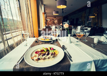 mixed food in modern restaurnat , holiday concept Stock Photo