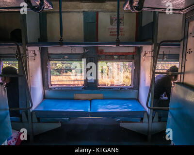 Inside compartment of passenger train in India Stock Photo