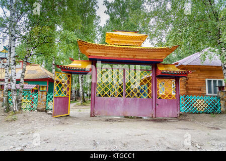 Buddhist datsan Dechen Ravzhalin in Arshan. Buryatia. Russia Stock Photo