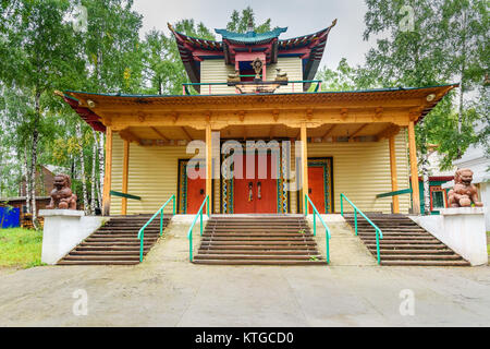 Buddhist datsan Dechen Ravzhalin in Arshan. Buryatia. Russia Stock Photo