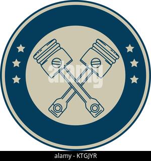 emblem motorcycle pistons icon vector illustration design Stock Vector