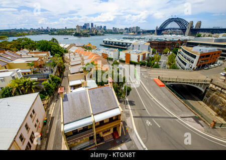 The Rocks, Sydney Harbour Bridge and North Sydney, view from Henry Deane rooftop at Henry Deane, Sydney, Australia Stock Photo