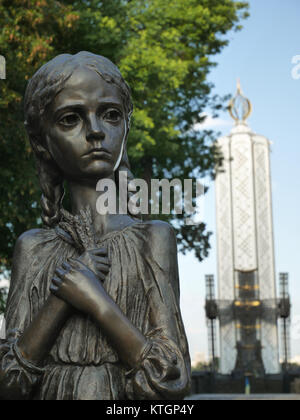 Great famine monument in Kiev- closeup portrait Stock Photo