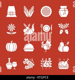 Set of Happy Thanksgiving Day Emblem or Sticker Stock Vector - Illustration  of crop, cute: 256722773