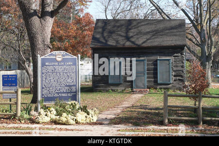 Bellevue, Nebraska log cabin from W 3 Stock Photo