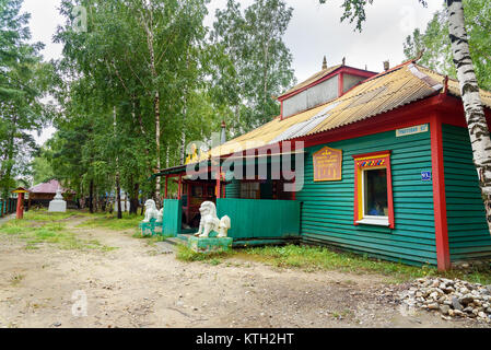 Arshan, Russia - August 16, 2017: Buddhist datsan Dechen Ravzhalin in Arshan. Buryatia Stock Photo