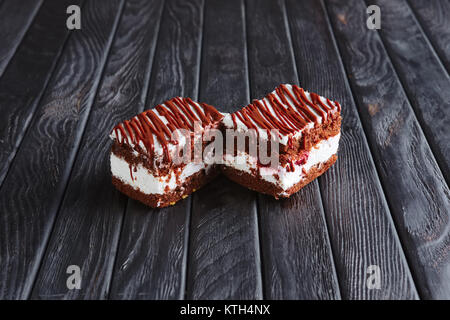 Appetizer for reception. Tiramisu, cherry cake Stock Photo