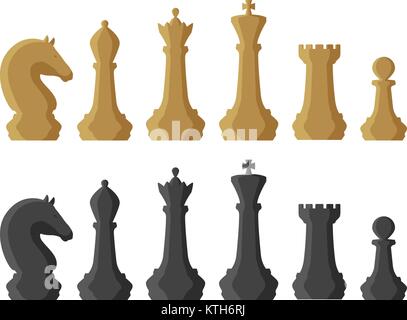 Chess pieces. Game concept. Vector illustration Stock Vector