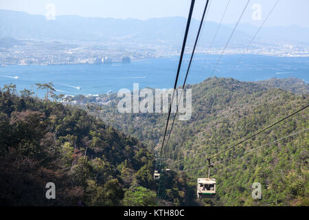 A gondola on the Momijidani Line of the Miyajima Ropeway