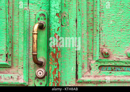 Close-up of old bronze door knob Stock Photo
