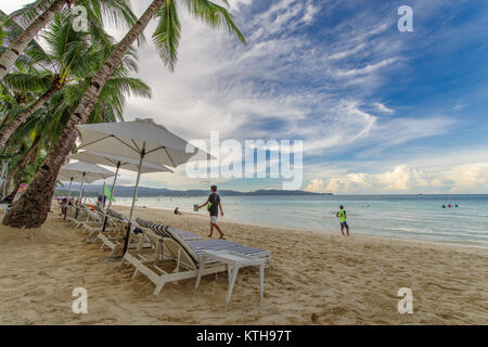 Nov 18,2017 tourist walking at beautiful white beach in Boracay, Philippines Stock Photo