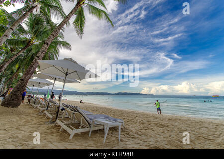 Nov 18,2017 tourist walking at beautiful white beach in Boracay, Philippines Stock Photo