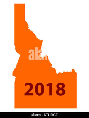 Map of Idaho 2018 Stock Photo