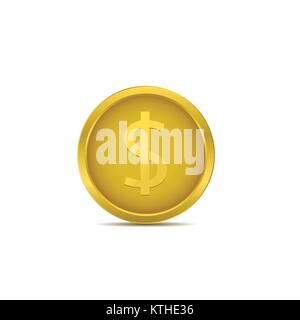 Golden euro coin Stock Vector