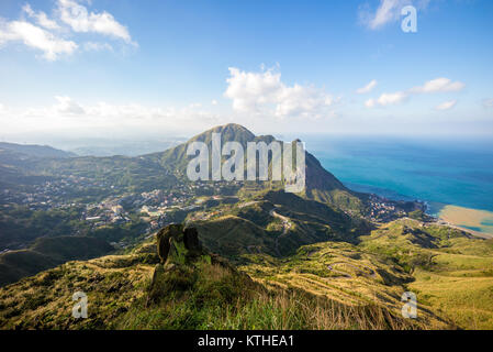 landscape of Jinguashi village in taiwan Stock Photo