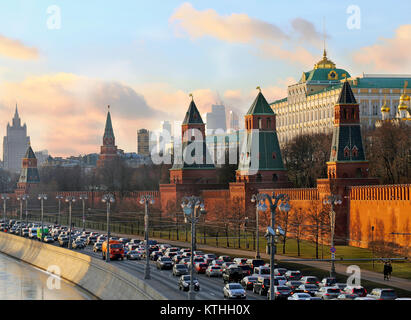 Traffic jam on the Kremlin Stock Photo