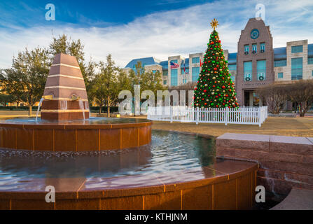 Frisco City Hall in Frisco, Texas. Frisco is a city in Collin and Denton counties in Texas, in the Dallas-Fort Worth metroplex. Stock Photo