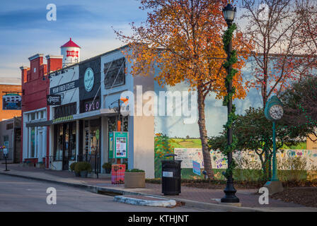 Main Street in Frisco, Texas. Frisco is a city in Collin and Denton counties in Texas, in the Dallas-Fort Worth metroplex. Stock Photo