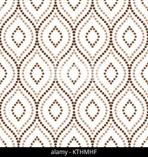 Seamless geometric vector pattern. Modern ornament with dotted brown elements. Geometric abstract pattern Stock Vector