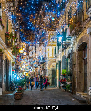 The amazing 'Luci d'Artista' (artist lights) in Salerno during Christmas time, Campania, Italy. Stock Photo