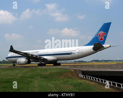 A photograph of the China Southern Airlines Airbus A330-343X, registration B-6502, showcasing the aircraft's exterior and design features. This aircraft is part of the airline's fleet, used for long-haul flights. Stock Photo