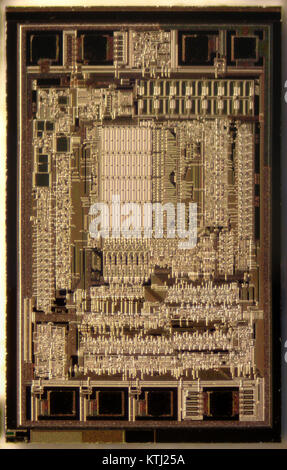 This is a technical image of the ATMEL048 93C46A SC, a type of integrated circuit used in electronic devices. The chip is commonly employed for data storage and processing, contributing to advancements in digital technology and electronic systems. Stock Photo