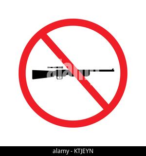 Vector, illustrator of no gun weapon sign. No weapons allowed sign. Stock Vector