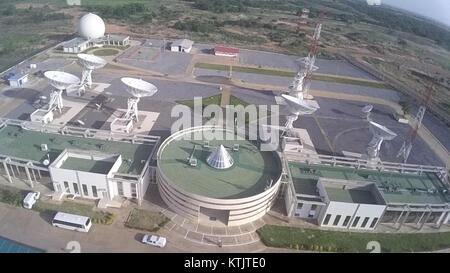 The Baemari Satellite Control Center, a significant site for satellite communications and operations, plays a crucial role in managing satellite systems and operations. Stock Photo