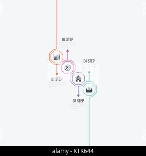 Business infographics template 4 steps Stock Vector