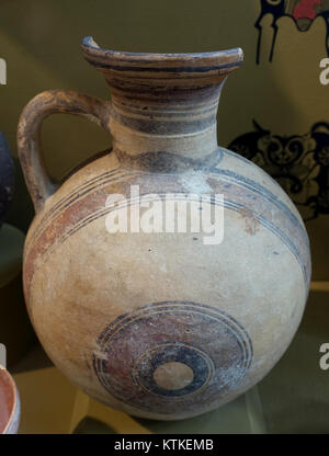 Ancient Greek Cypriot pottery Jug with painted horse and chariot ...