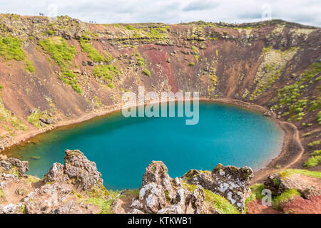 Kerio Crater Iceland Stock Photo