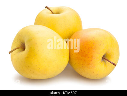 yellow apples path isolated Stock Photo