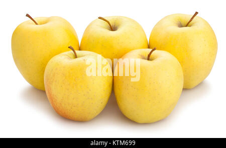 yellow apples path isolated Stock Photo