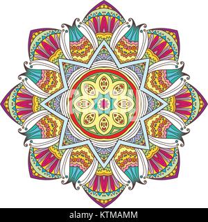 Mandala. Abstract decorative background. Islam, Arabic, oriental, indian, ottoman, yoga motifs. Vector ornament Stock Vector
