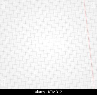 Squared copybook sheet background. Grid notebook blank page backdrop Stock Vector