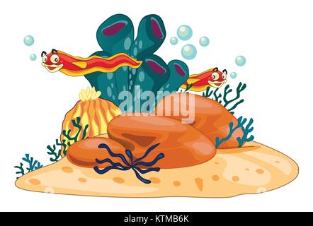 Illustration of underwater scene Stock Vector