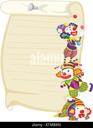 Illustration of the three funny clowns in a carnival on a white ...
