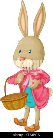 cute female rabbit with clothes animal cartoon character vector ...