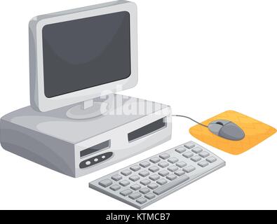 Illustration of a desktop computer Stock Vector