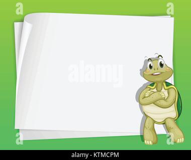 Cartoon paper template of a turtle Stock Vector
