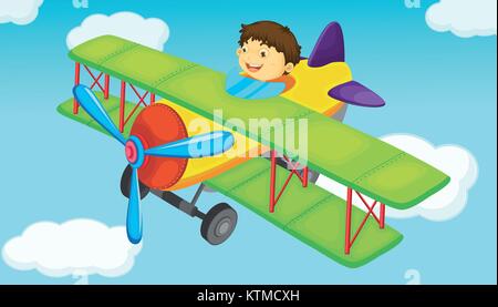 plane on a blue sky background Stock Vector