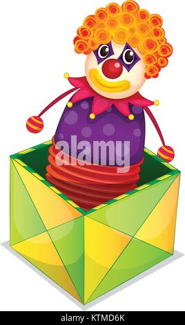 illustration of joker in a box on a white background Stock Vector