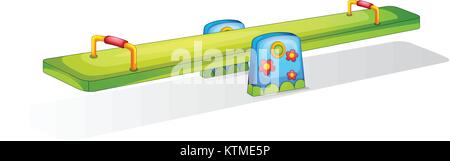 Illustration of a colorful see saw isolated on white Stock Vector